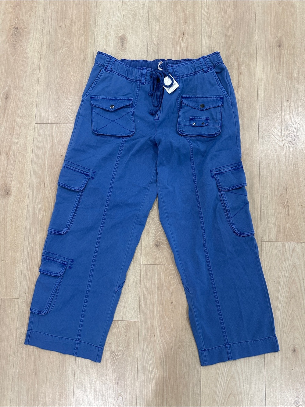 NWT Free People Tahiti Cargo Pant-Lake Victoria Ocean Blue - Picture 4 of 6